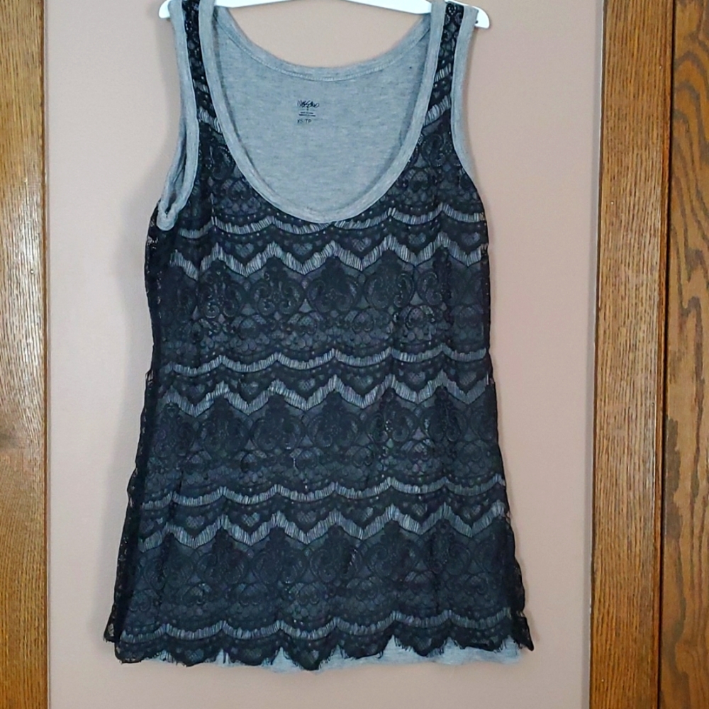 Lace cotton tank XS